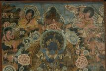 【LIG】時代仏教美術 チベットタンカ タントラ 曼荼羅 合箱 絹本彩色 古画 仏画 [.QI]23.12_画像3