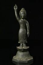 【LIG】仏教美術 奈良悟真寺 仏写 誕生釈迦仏立像 25㎝ 誕生仏 [P]24.3_画像2