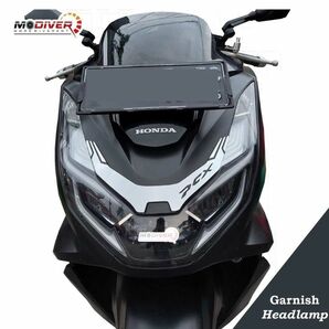 国内未発売 ホンダ HONDA PCX160 ヘッドライトガーニッシュ シルバー PCX125 160 JF05 JK06 KF47 取付簡単 2の画像2