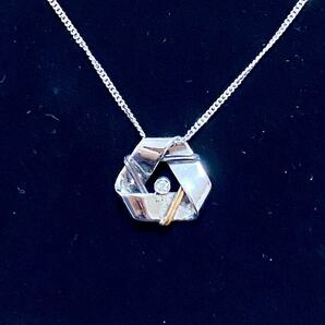 天然ダイヤモンド ペンダント K18 SILVER925等刻印ありの画像1
