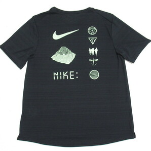 NIKE DRI-FIT ランニング Tシャツ 黒 グリーン L ナイキ ランニングウェア Tシャツ 半袖 メンズ マイラー ドライフィット DZ4659-010の画像1
