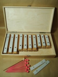 goldon Gold n Germany made * bar chime set 10 pcs set * tree boxed * intellectual training musical instruments *USED