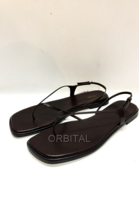  fee . mountain )THE ROW The low CONSTANCE FLAT SANDAL navy blue Stan s Flat sandals dark brown size 38