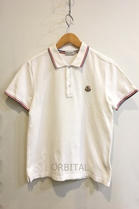 Moncler Moncler Cotton Cotton Cothlete Roto рубашка поло белый × Tricolor Color Men Обычный параллельный продукт * Использование ощущение