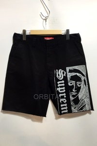 代官山)Supreme シュプリーム Mary Work Short プリント ワークショーツ ブラック サイズ32 ハーフパンツ