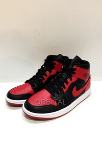 代官山)ナイキ NIKE AIR JORDAN 1 MID BRED 554724-074 エアジョーダン ブラック×レッド サイズ26cm タグ付き