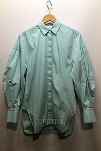 経堂)ENFOLD エンフォルド 23AW COブロード 立体スリーブシャツ 38 ライトグリーン サンプル品 定価￥31,900- ※背面シミ