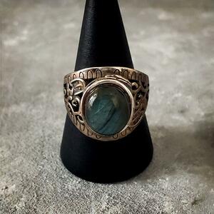 VINTAGE Vintage silver 925 blue moonstone ring 