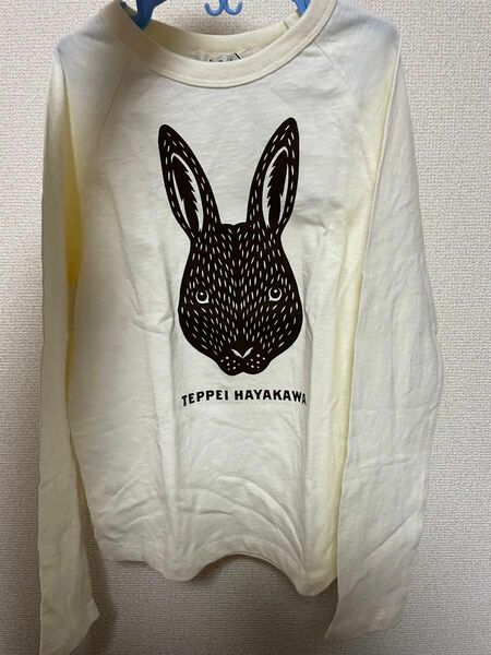 長袖Tシャツ　140cm ハヤカワテッペイ　ウサギ　プリント