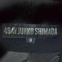 【極美品/希少】49 AV JUNKO SHIMADA ジュンコシマダ ヴィンテージ キーネック スウェード切替デザインワンピース ブラック×ブラウン 9/M_画像6