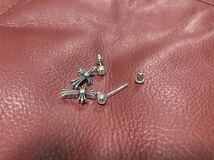 クロムハーツ ピアス クロス CHROME HEARTS ダガーハートフローラルネックレスペンダント 　silver シルバー　925 CH クロス　ファット_画像2