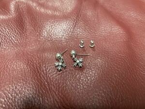 クロムハーツ ピアス クロス CHROME HEARTS ダガーハートフローラルネックレスペンダント セット　silver シルバー　925 CH クロス