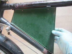 【レア】　昭和自転車　フレーム用の取り付け看板　　緑色　昭和自転車パーツ