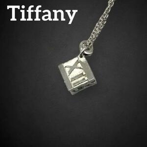 Tiffany Tiffany &amp;co. Ожерелье Кулон Atlas Cube SV925 Серебро Серебро Элегантный Красивый Роскошный Винтаж 307