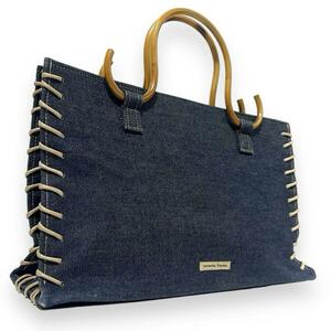 Smantha Thavasa Samantha Thavasa tote bag Denim bamboo Mini bag Mini tote bag handbag handbag Leopard blue 437