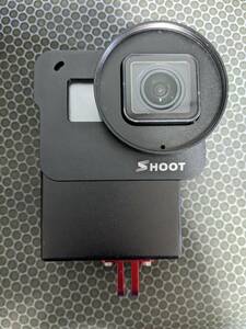 【美品】SHOOT製 マイクアダプターケース付きVLOG撮影用アルミハウジング for GoPro HERO 8 7 6 5