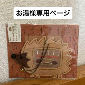 【お湯様専用ページ】ハリネズミ バースデーカード Felt Photo Frame