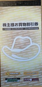 イエローハット株主優待券15,000円(3千円冊子5冊)2024年6月30日期限