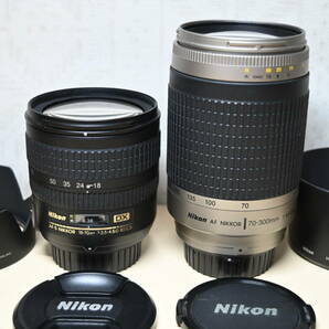 Nikon D7000 レンズ２本 Nikon AF-S 18-70mm  Nikon望遠AF 70-300mm 充電池 充電器 ストラップ の画像8