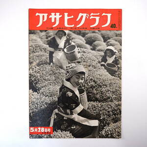 アサヒグラフ 1952年5月28日号◎マシュー・リッジウェイ 日本独立時刻/皇居前 パラシュート付き照明弾 登呂遺跡復元 北村サヨ 社説責任者