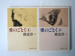 【2冊セット】渡辺淳一「愛のごとく」上・下（新潮文庫）