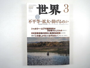 世界 2015年3月号「不平等の拡大は防げるのか」シャルリー・エブド襲撃事件 集団的自衛権 対談◎西谷修・中野晃一 伊東光晴 間宮陽介 岩波