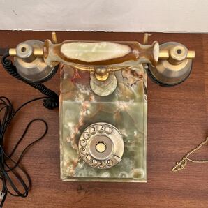 ヴィンテージ ダイヤル式 電話機 電話 インテリア 大理石 の画像6