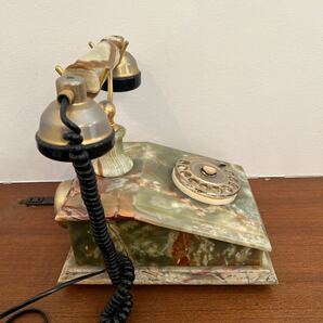 ヴィンテージ ダイヤル式 電話機 電話 インテリア 大理石 の画像5