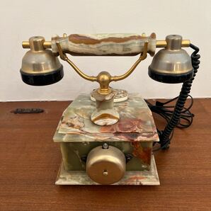 ヴィンテージ ダイヤル式 電話機 電話 インテリア 大理石 の画像4