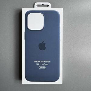 使用少■純正品・Apple(アップル)■iPhone 15 Pro Max シリコンケース ストームブルー
