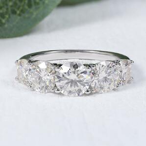 モアサナイト 3.6ct 指輪 9号 リング 婚約指輪 エンゲージリング ハート キューピッド H&C 鑑定書付き 人工 ダイヤモンド ダイアモンドの画像2
