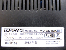 ★02 完動美品 稼働時間極少 TASCAM MD-CD1MK3 現行品2013年製 業務用MDLP/CD複合機 取説/電源コード/新品MD2個付 ★_画像9