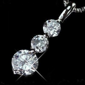 【格安】「大粒3連の輝き」トリロジー ダイヤモンド ネックレス 1.0ct pt850 プラチナ製品 国内生産 限定 2211の画像5