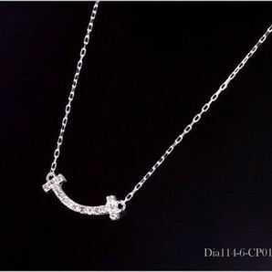 【輝き】PT850 ダイヤモンド Tスマイル ネックレス ペンダント 高級 天然 プラチナ製 1212の画像2