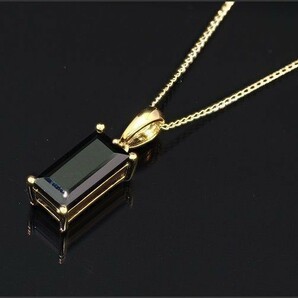 【格安】高純度 大人気 スクエアカット ブラック ダイヤモンド ネックレス ゴールド(18K/刻印有 SV925 K16 2121の画像2