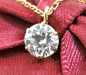 【格安】最高級に匹敵 1ct 大粒 ダイヤモンド ネックレス 18金 K18YG チェーン18金製品 国内製作品 安心品質 2211