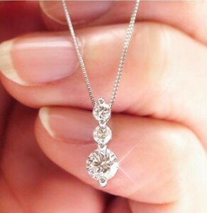 [ cheap ][ large grain 3 ream. brilliancy ] trilogy diamond necklace 1.0ct pt850 platinum product domestic production limitation 2211
