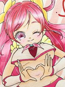 Art hand Auction Doujin Analog Hand-drawn Illustration Fan Art [Yes! PreCure 5] Cure Dream Yumehara Nozomi, Comics, Anime Goods, Hand-drawn illustration