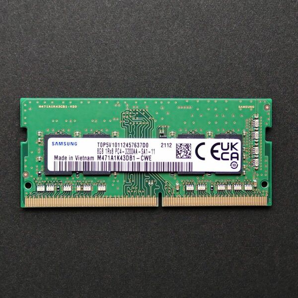SAMSUNG製 8GB DDR4-3200（PC4-25600）SO-DIMM ノートPC用①