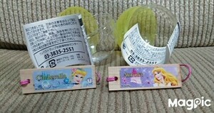 送料230円～【未使用】2個セット ディズニー プリンセス Disney ガチャガチャ ウッドストラップ オーロラ姫 シンデレラ ガチャ 完売品 レア