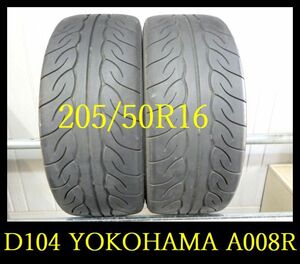 【D104】FK0003314 送料無料・代引き可 店頭受取可 2021年製造 約6部山 ◆YOKOHAMA ADVAN NEOVA A008R◆205/50R16◆2本