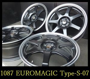 【1087】T3104114◆EUROMAGIC Type-S-07◆17x7.5J 5穴 PCD100 +48◆4本◆Prius Impreza など