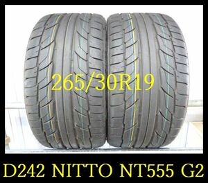 【D242】FK0504114送料無料・代引き可　店頭受取可 2022年製造 約9部山◆NITTO NT555 G2◆265/30R19◆2本