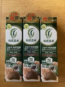 利尻炭酸カラーシャンプー ダークブラウン 180g×3本セット