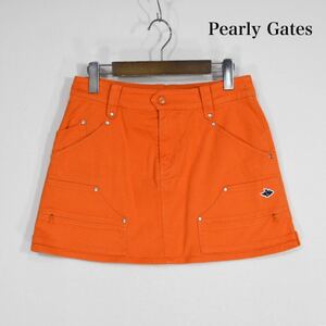 パーリーゲイツ PEARLY GATES ミニスカート サイズ1 オレンジ　ゴルフウェア