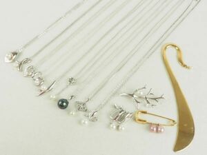 MIKIMOTO 田崎真珠 SILVER ペンダント ネックレス ブローチ イヤリング 等 13点 まとめて ミキモト タサキ パール シルバー アクセサリー