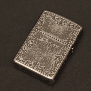 中古 ZIPPO 象嵌 木工象嵌 Antique 2面加工 2010年製の画像2