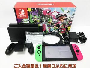 【1円】任天堂 Nintendo Switch スプラトゥーン2セット 本体 箱 セット ネオングリーン/ネオンピンク 初期化/動作確認済 G04-503sy/G4