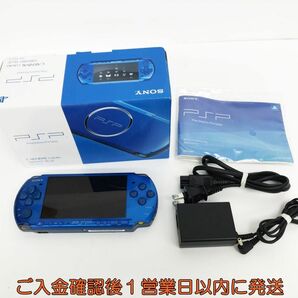 【1円】SONY PlayStation Portable PSP-3000 本体 セット ブルー 初期化/動作確認済 バッテリーなし G01-414os/F3の画像1