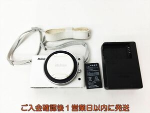 [1 jpy ]Nikon 1 NIKKOR J1 mirrorless single-lens camera body / battery / charger set white not yet inspection goods Junk Nikon J01-668rm/F3